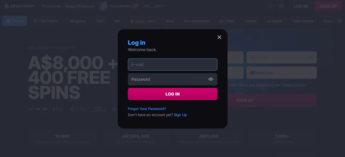 Issues with SkyCrown Casino login and how to fix them